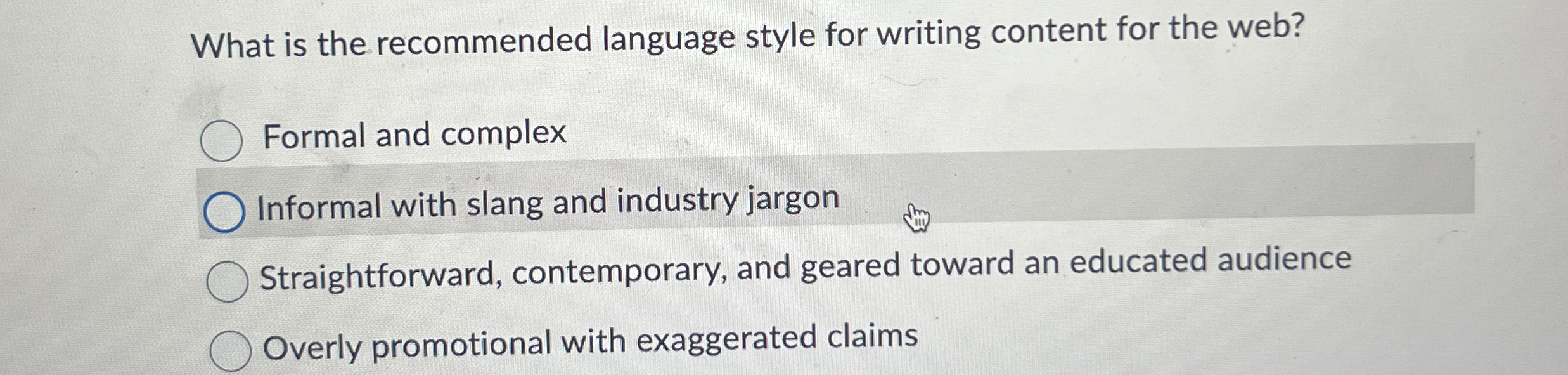 Solved What is the recommended language style for writing | Chegg.com