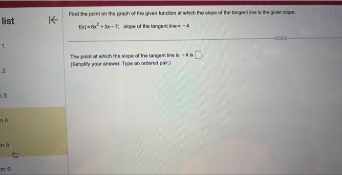 Solved Find the point on the graph of the given function at | Chegg.com