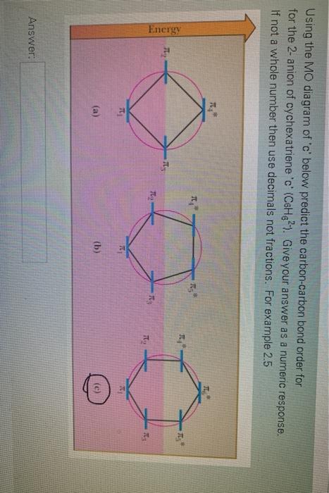 Solved Using the MO diagram of 'c' below predict the | Chegg.com