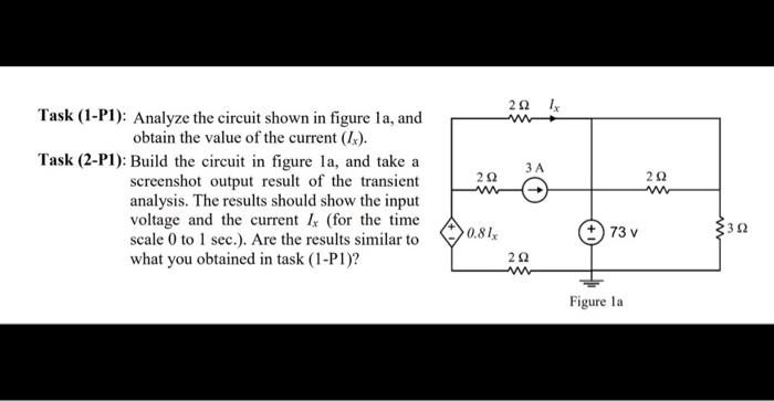 Solved Task (1-P1): Analyze the circuit shown in figure la, | Chegg.com