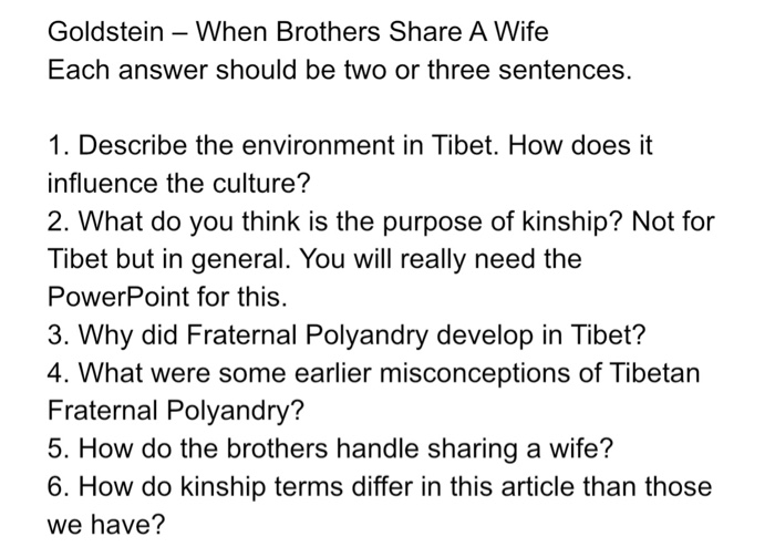When Brothers Share A Wife Quizlet