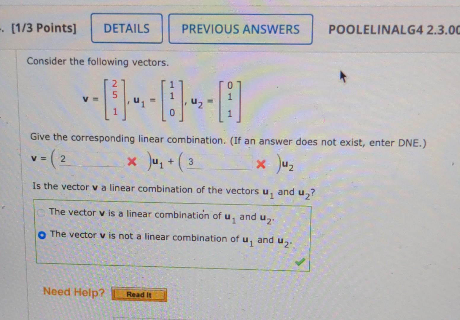 Solved Consider The Following Vectors. | Chegg.com