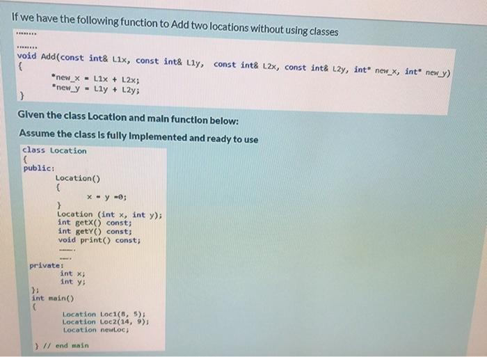 Solved If we have the following function to Add two | Chegg.com