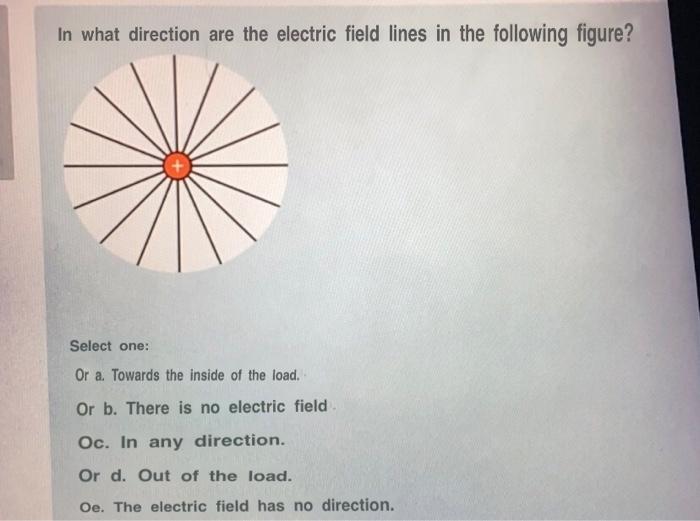 Solved In what direction are the electric field lines in the | Chegg.com