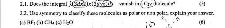 Solved 2.1. ﻿Does the integral (:∫﻿﻿(3dx2)x(3dyz)dτ ﻿Vanish | Chegg.com