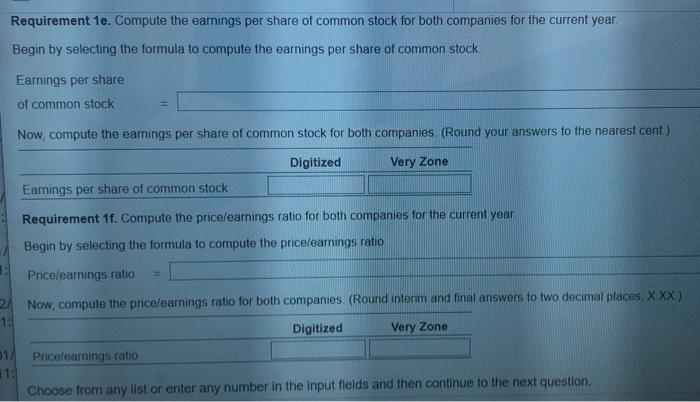 Solved Requirements 1. Compute the following ratios for both | Chegg.com