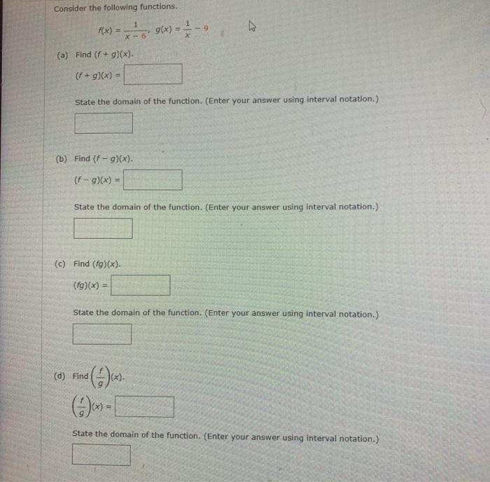 Solved Consider the following functions. 9 Rx) = -6.90) = x | Chegg.com