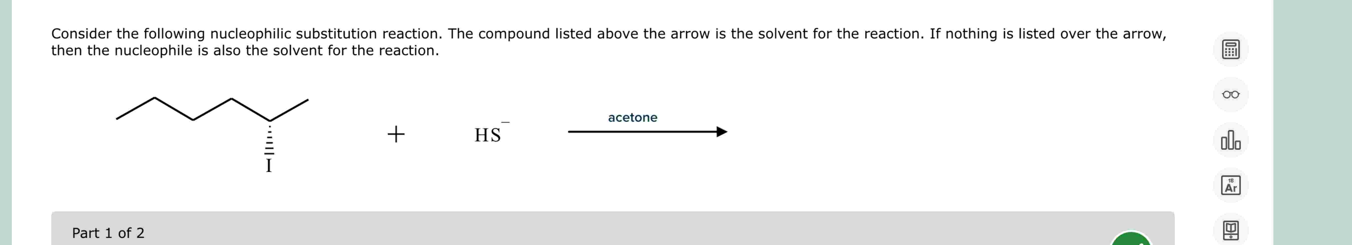 Consider the following nucleophilic substitution | Chegg.com