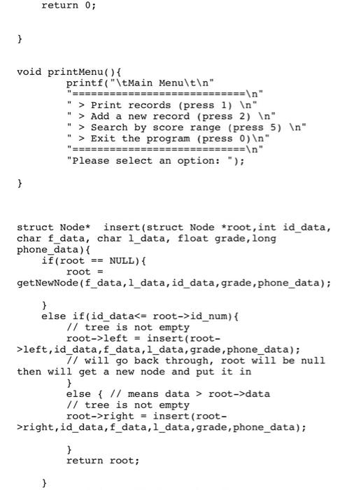 Solved struct Node char f_name; char 1_name; int id num; | Chegg.com