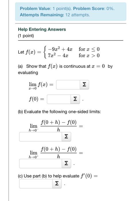 Solved Problem Value: 1 point(s). Problem Score: 0\%. | Chegg.com