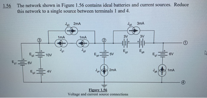 Solved 1.56 The network shown in Figure 1.56 contains ideal | Chegg.com