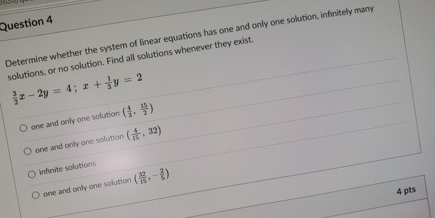 Solved Question 4 Determine whether the system of linear | Chegg.com