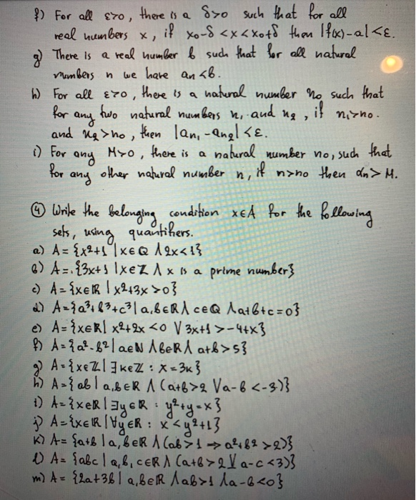 Solved EXERCISES Let A = [7] , B={xe A lx>43, and | Chegg.com