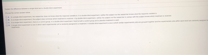 example of single blind and double blind experiment