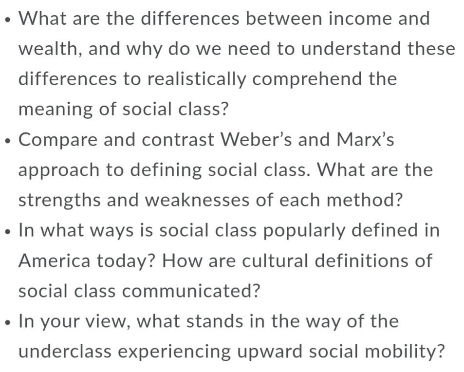 Solved What Are The Differences Between Income And Wealth Chegg Com