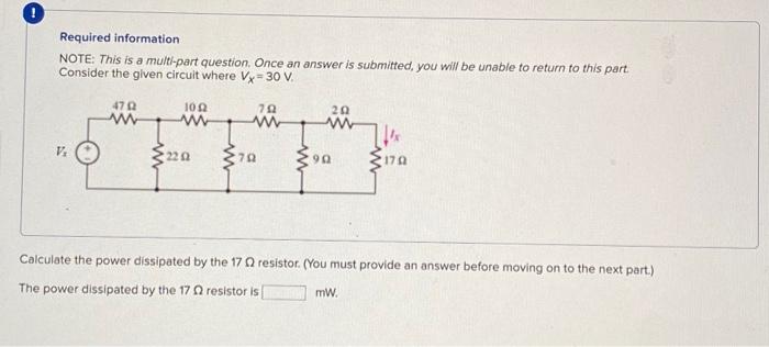 Solved Required information NOTE: This is a multi-part