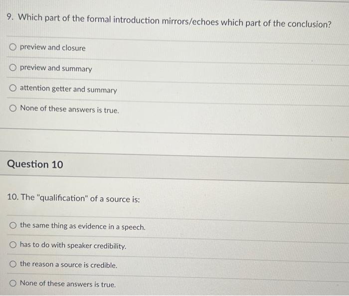 9. Which part of the formal introduction | Chegg.com