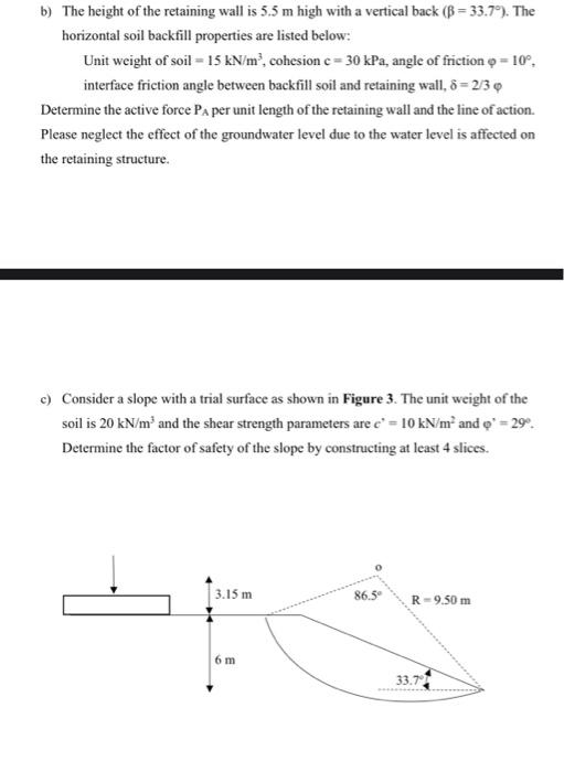 Solved a) Figure 2 shows a soil profile of a proposed | Chegg.com