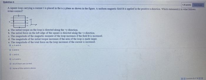 Solved Questions A square loop carrying a current I is | Chegg.com