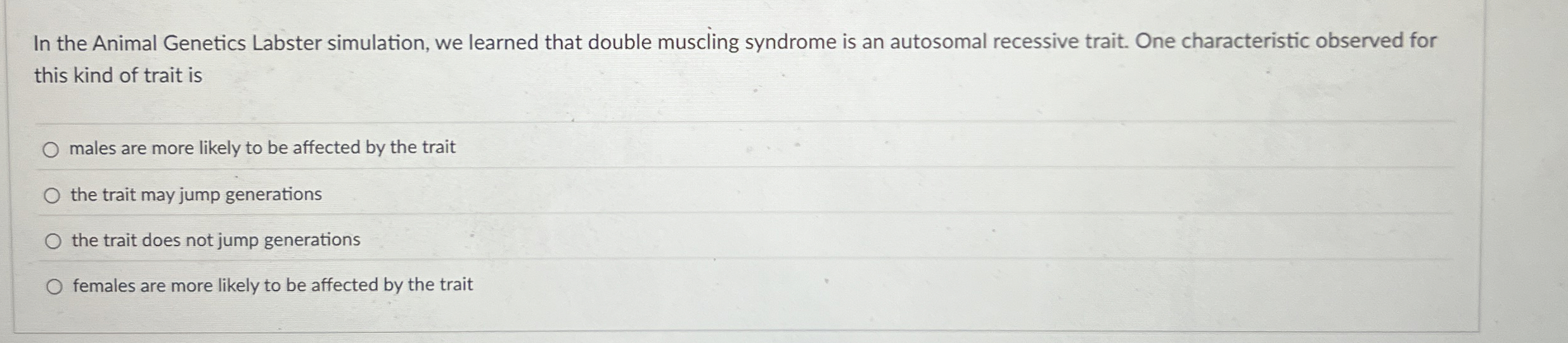 Solved In the Animal Labster simulation, we learned