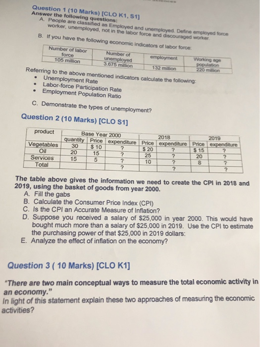 Solved Question 1 10 Marks CLO K1 S1 Answer The Chegg