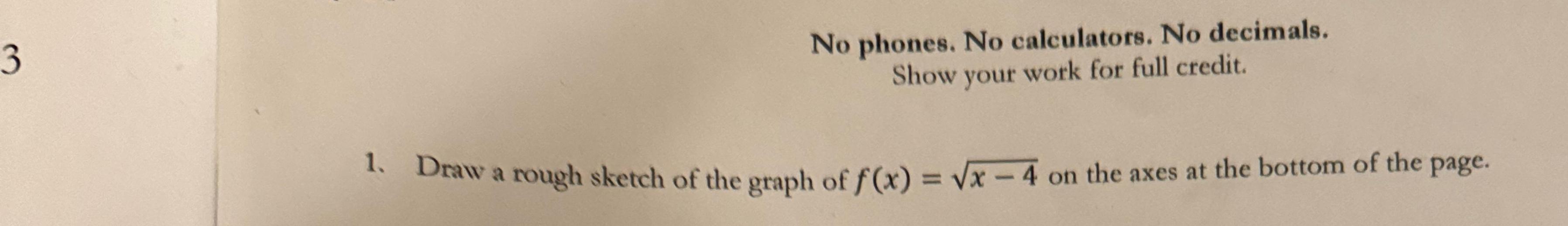 Solved Draw a rough sketch of the graph of f(x) = ﻿No | Chegg.com