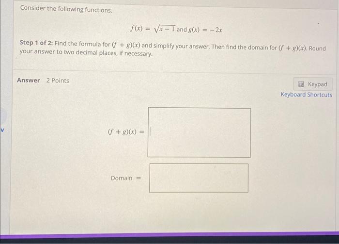 Solved Consider the following functions, f(x) = x - 1 and | Chegg.com