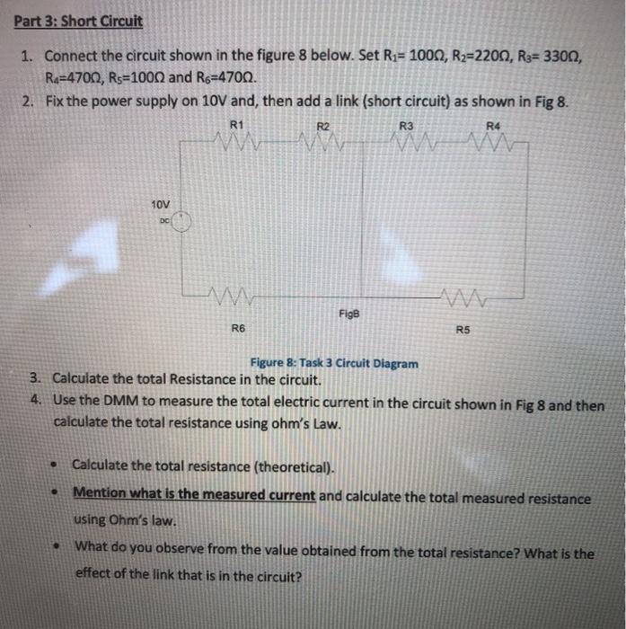 Solved Part 3: Short Circuit 1. Connect the circuit shown in | Chegg.com