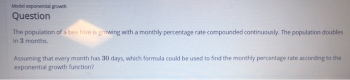 Solved Model Exponential Growth Question The Population Of A Chegg Solved Model Exponential Growth Question The Population Of A Chegg