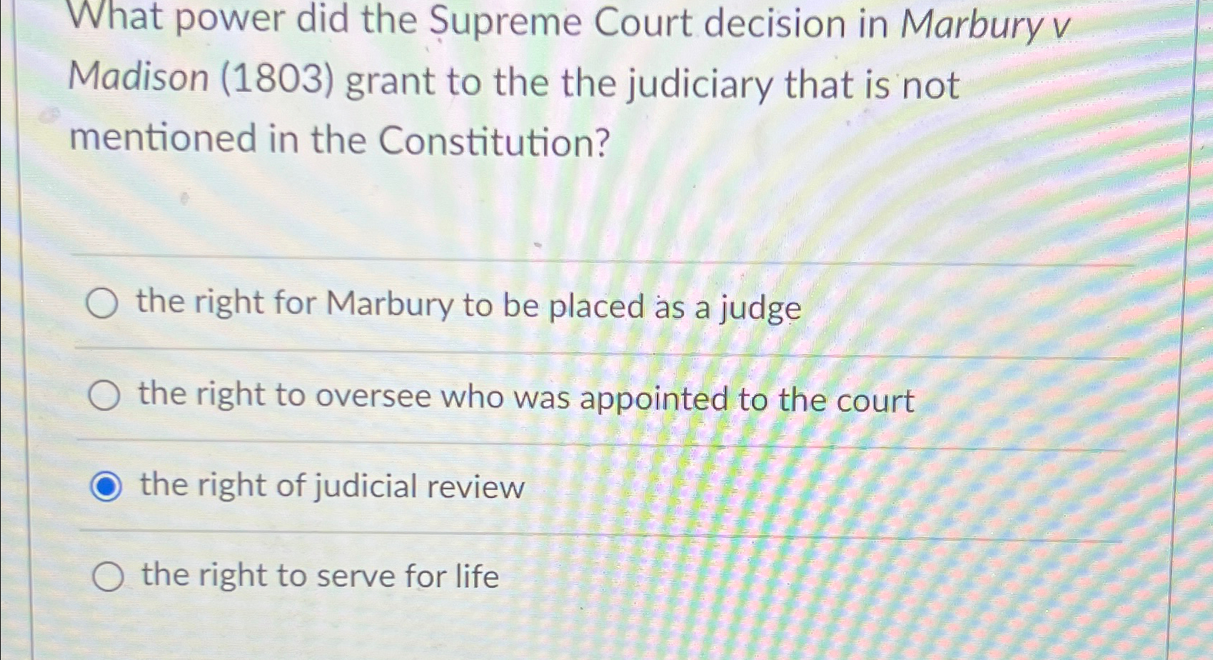 Marbury v 2024 madison result