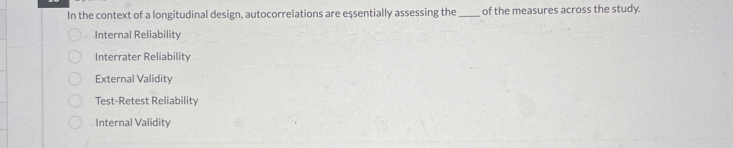 Solved In the context of a longitudinal design, | Chegg.com