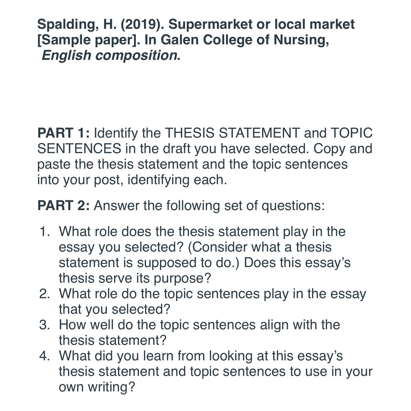 thesis topic on market