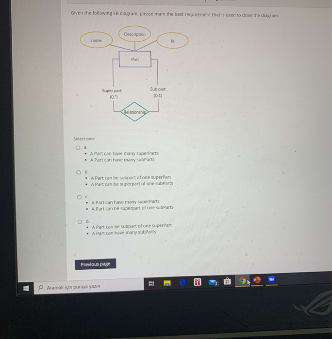 Solved Given The Following ER Diagram, Please Mark The Best | Chegg.com