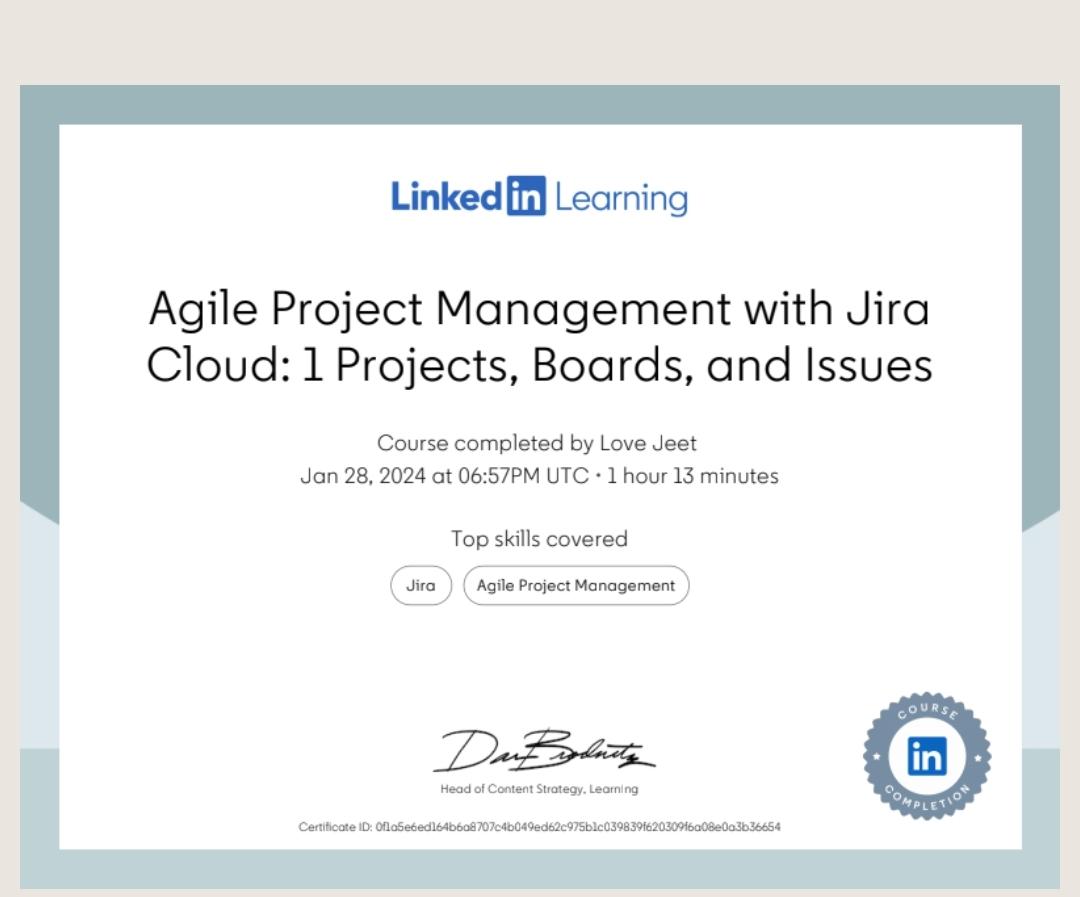 Solved Linkedin LearningAgile Project Management with Jira | Chegg.com