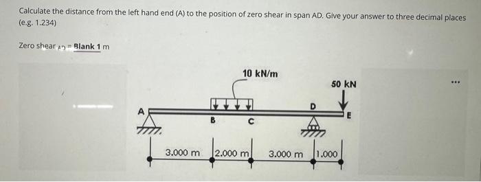 Solved Calculate the distance from the left hand end (A) to | Chegg.com