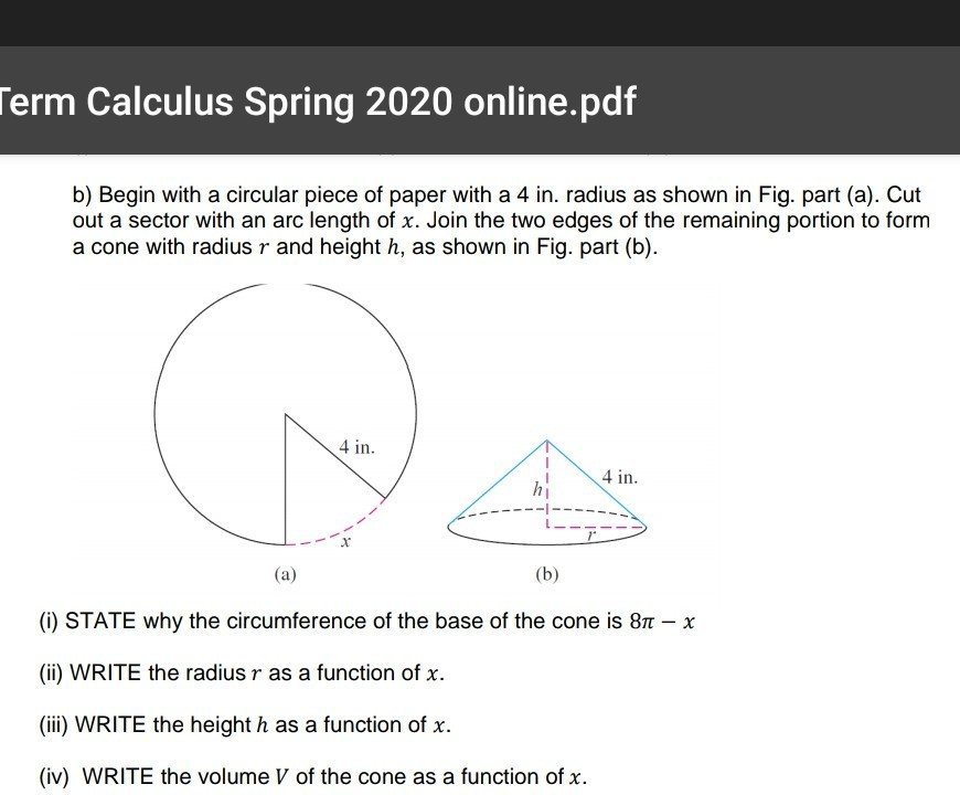 Term Calculus Spring Online Pdf B Begin With A Chegg Com