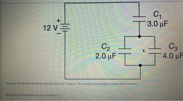Finding the Steady State Potential Difference over a Capacitor in
