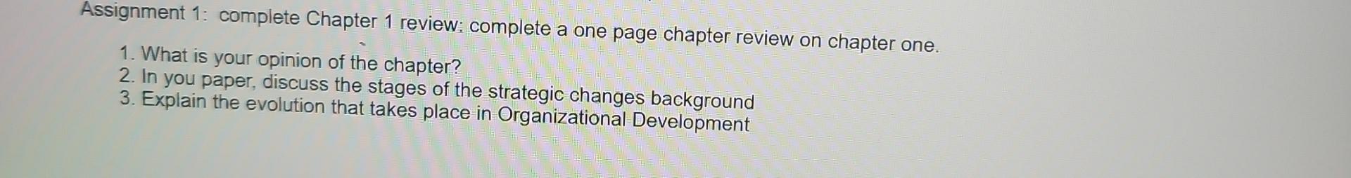 Solved Assignment 1: complete Chapter 1 ﻿review: complete a | Chegg.com