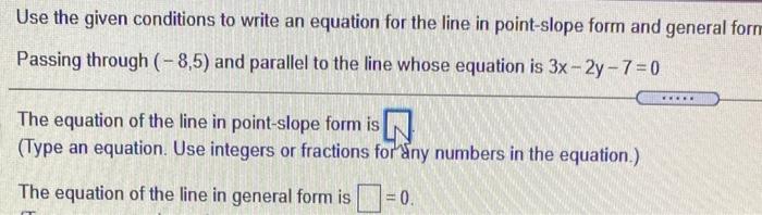 Solved Use The Given Conditions To Write An Equation For The Chegg Com