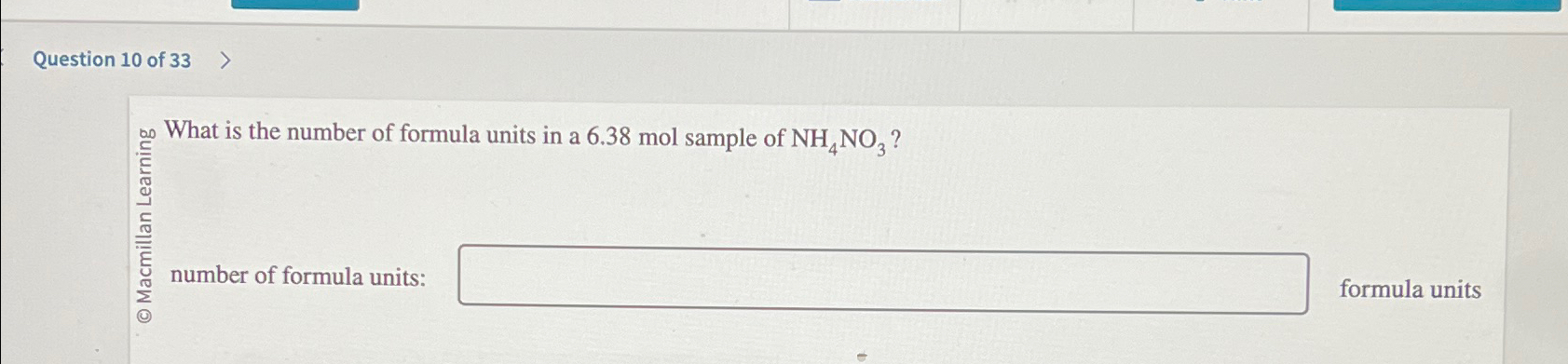 Solved Question 10 ﻿of 33What is the number of formula units | Chegg.com