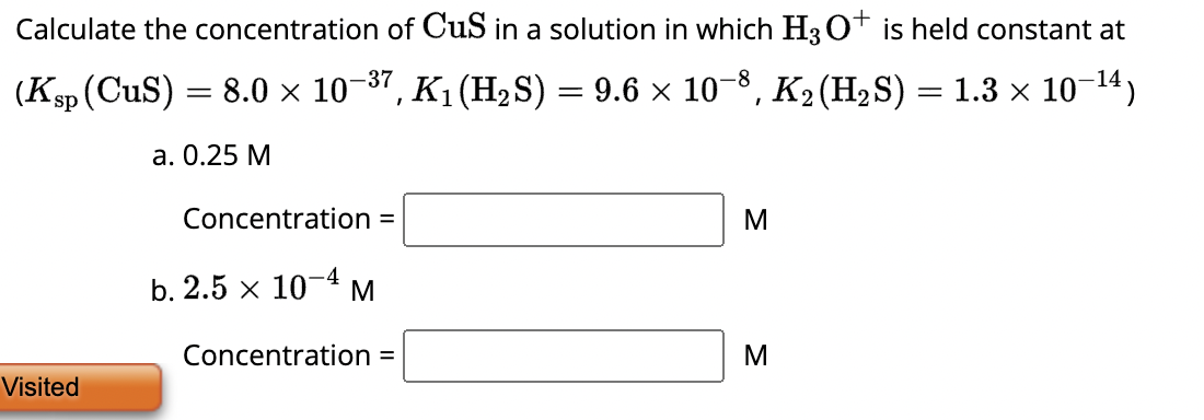 Solved by an EXPERT Calculate the concentration of ﻿CuS in ﻿a solution ...