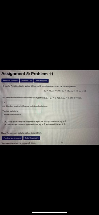 Solved Assignment 5: Problem 11 Previous Problem Problems | Chegg.com
