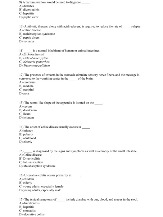 Solved CST PREP REVIEW: PATHOLOGY 1) Most digestion occurs | Chegg.com