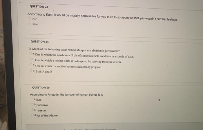 Solved QUESTION 23 According to Kant, it would be morally | Chegg.com