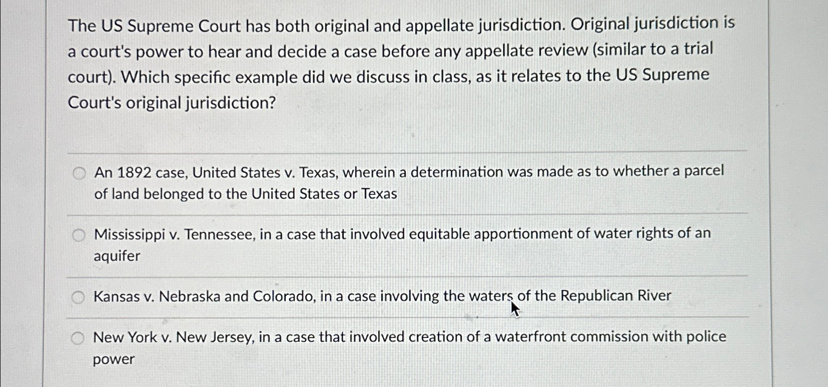 Solved The US Supreme Court has both original and appellate