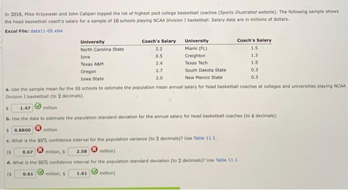 Solved In 2018, Mike Krzyewsid And John Calipari Topped The | Chegg.com