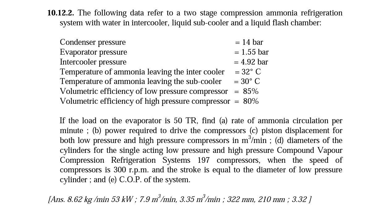 Solved 10.12.2. The following data refer to a two stage