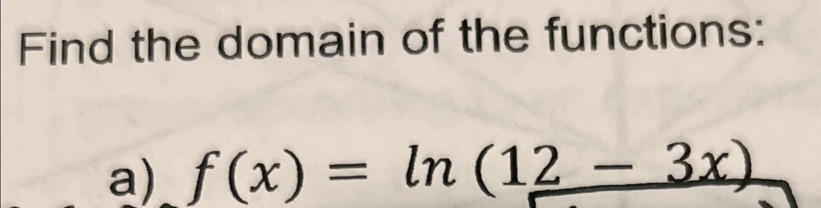 how to find the domain of ln functions