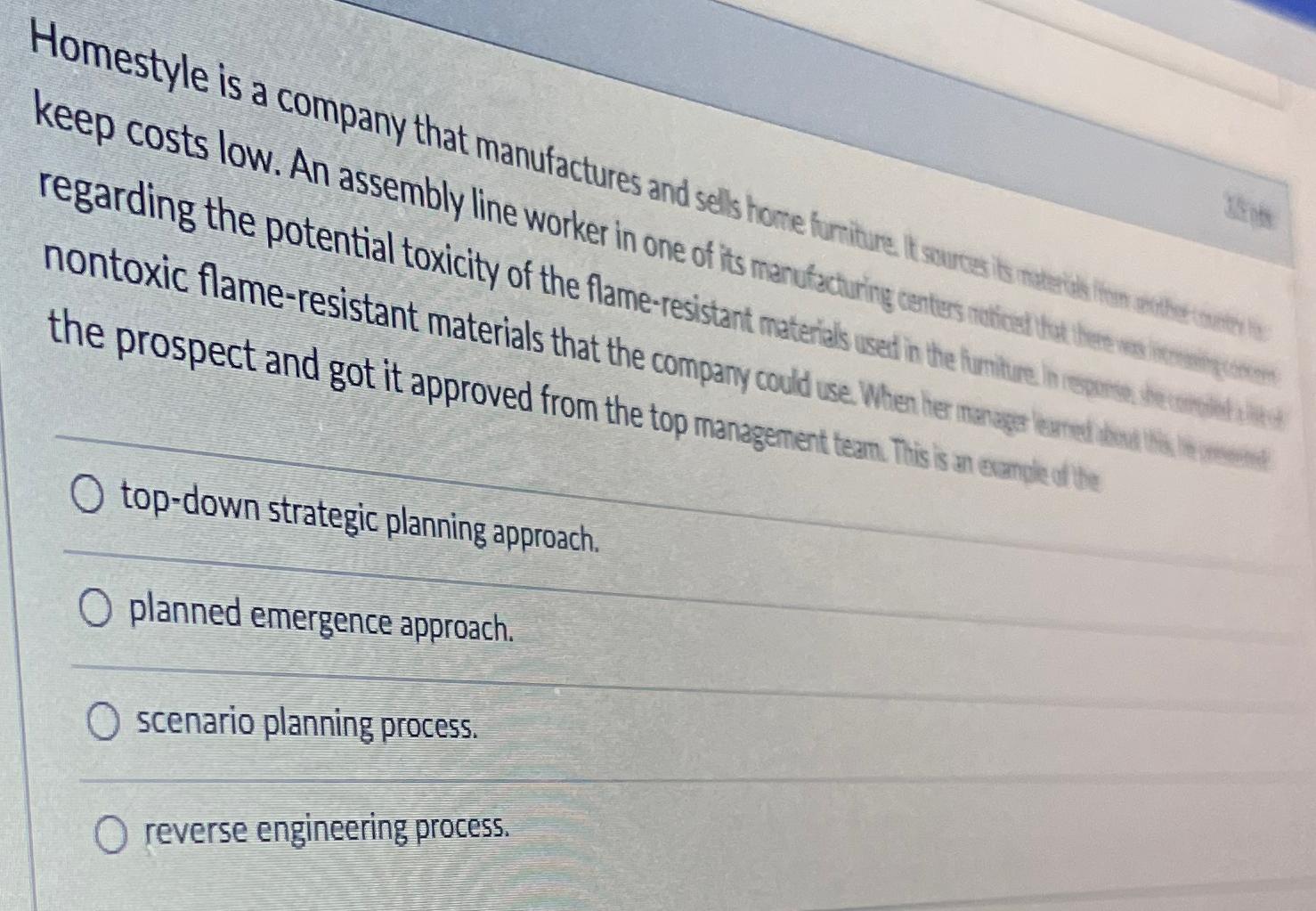 Solved top-down strategic planning approach.planned | Chegg.com