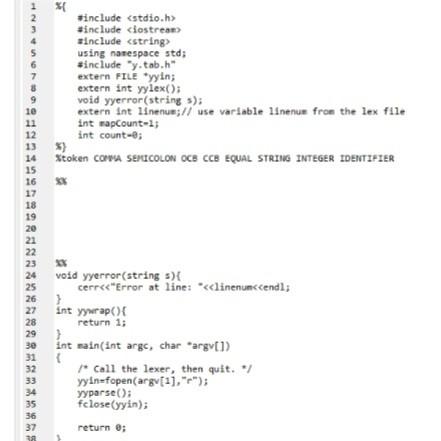 Solved In this labwork, you will implement a lex/yacc | Chegg.com